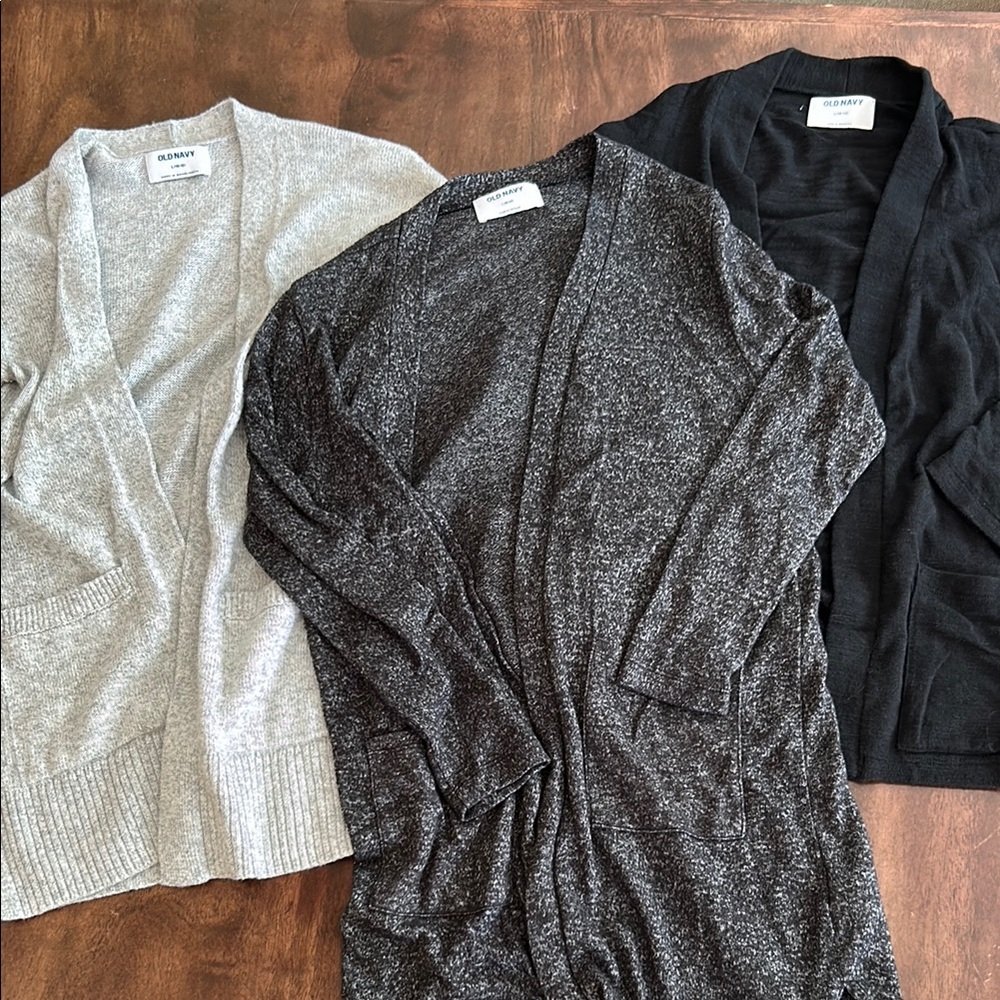 3 Cozy Knit Girl’s Old Navy Cardigan Sweaters - size L (10-12)